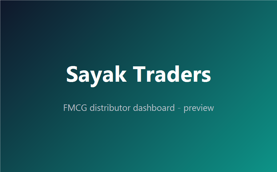 Sayak Traders dashboard